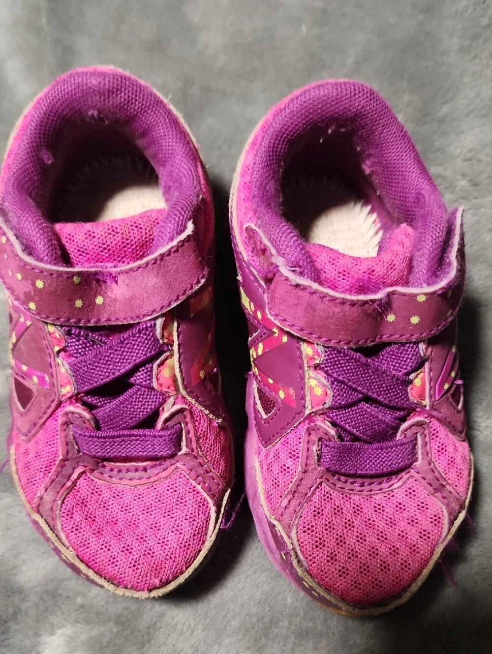 New Balance Kids Purple Hook-and-Loop Athletic Sneakers